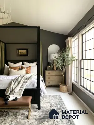 a room filled with lots of windows and a plant in the corner next to it on the floor of a wooden shelves and plants in front of a window with a window filled with plants on top of